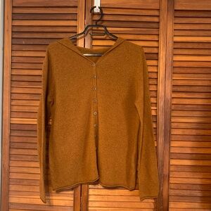 New merino button hoodie cardigan sweater, size 6-8. Available in other colours.